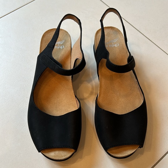 Dansko Black Open-Toe Slingback Sandal - Picture 2 of 5